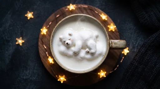 Sleeping Polar Bear Milk Foam Art