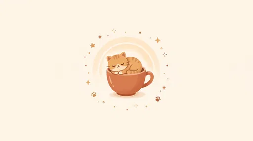 Cute Ginger Kitten Sleeping in Teacup