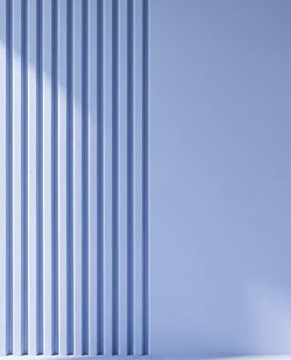Minimalist Blue Fluted Concrete Wall Background