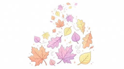 Whimsical Pastel Autumn Leaves Clipart