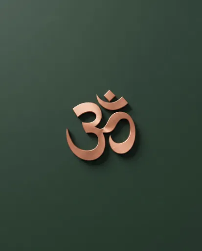 Brushed Copper Om Symbol on Green