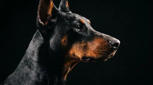 Studio Profile Portrait of Doberman Pinscher