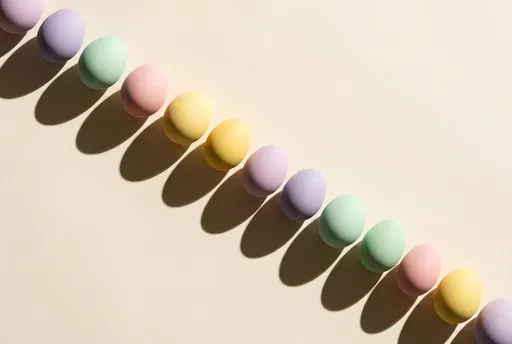Pastel Easter Eggs in Diagonal Line