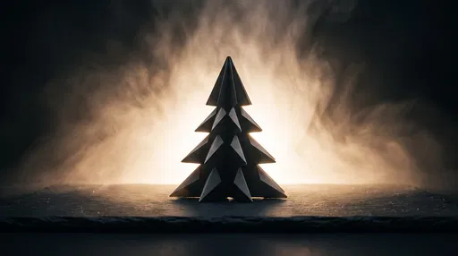 Backlit Origami Christmas Tree Silhouette