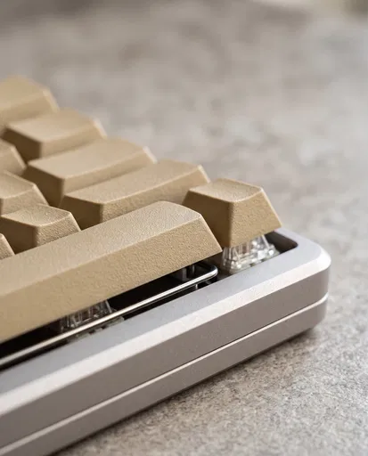 Macro Close-Up of Custom Mechanical Keyboard