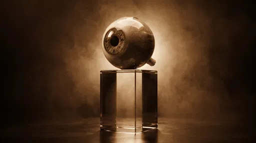 Anatomical Eyeball Model on Glass Pedestal