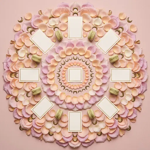 Pastel Rose Petal Mandala Flat Lay
