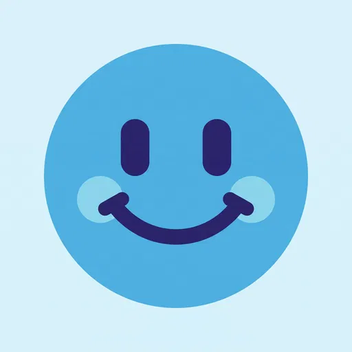 Minimal Blue Smiley Face Icon