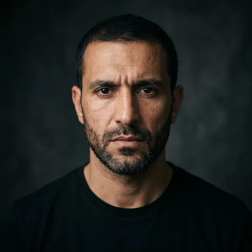 Intense Portrait of Middle Eastern Man