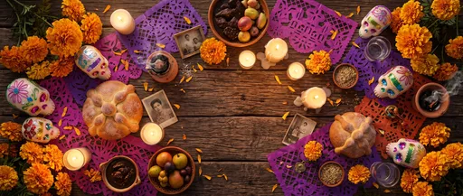 Day of the Dead Ofrenda Flat Lay
