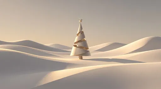 Minimalist Sculptural Christmas Tree in Dunes