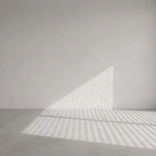 Minimalist Gray Room with Blind Shadows