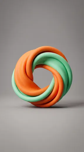 Orange and Mint Twisted 3D Loop