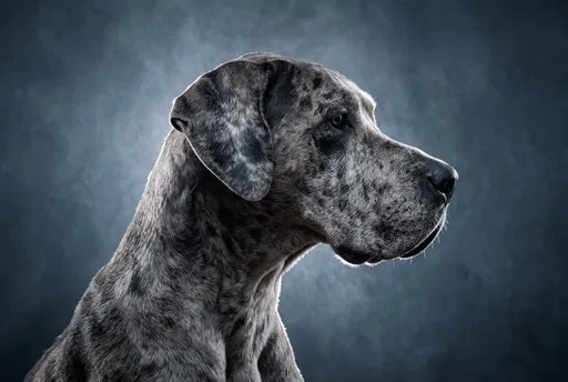 Blue Merle Great Dane Profile Portrait