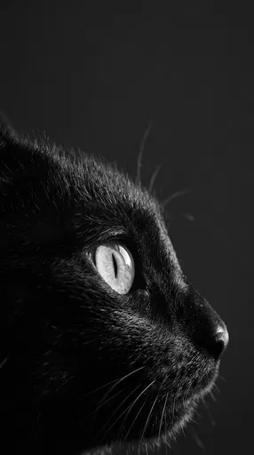 Monochrome Cat Eye Profile Close-Up