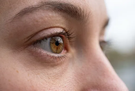 Macro Close-Up of Woman's Hazel-Brown Eye