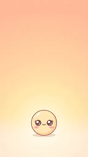 Cute Kawaii Emoticon on Pastel Gradient