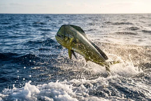 Mahi-Mahi Leaping From Ocean Waves
