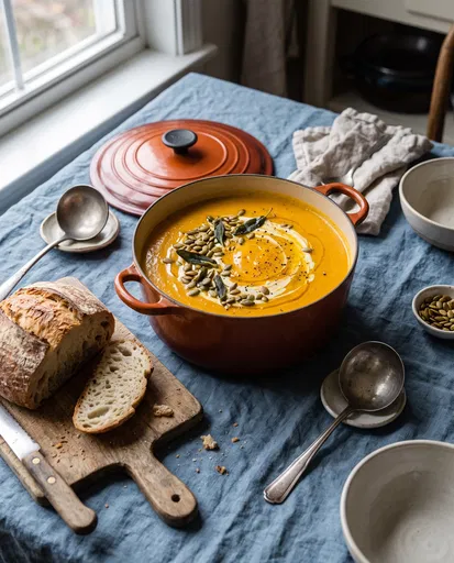 Butternut Squash Soup in Dutch Oven