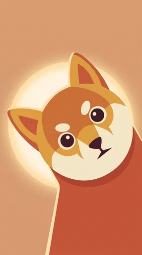Minimalist Shiba Inu Tilting Head Illustration