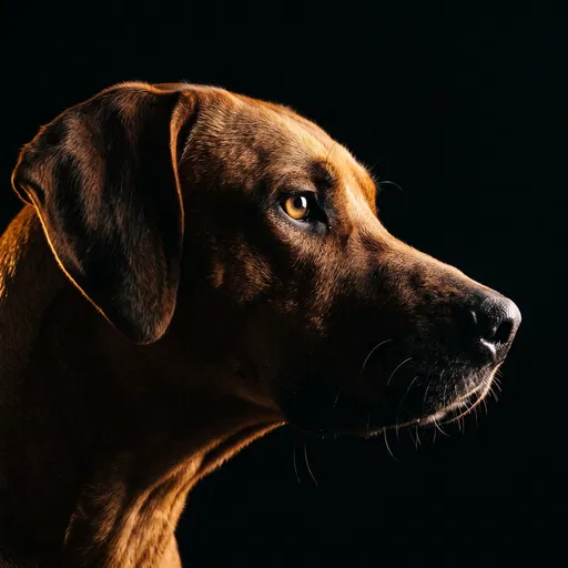 Dramatic Studio Profile of Rhodesian Ridgeback