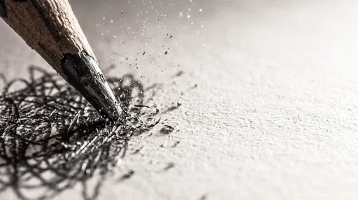 Macro Graphite Pencil Scribbling on Paper
