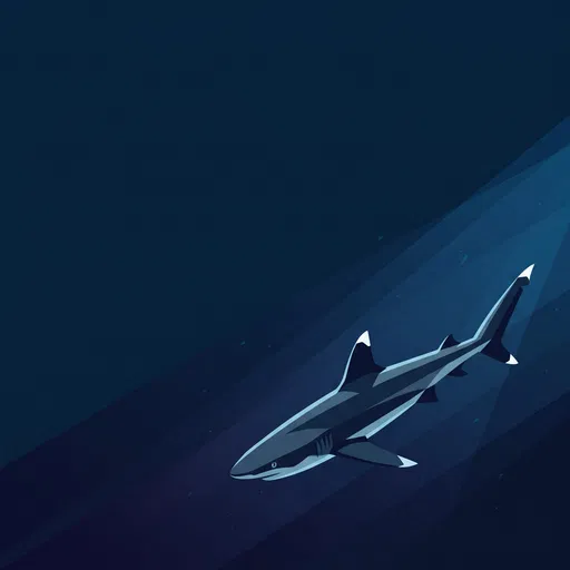 Geometric Whitetip Reef Shark Illustration