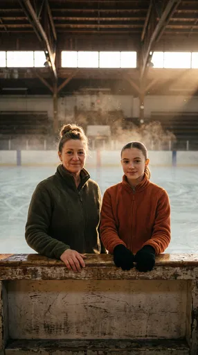 Skating Coach and Student at Rink