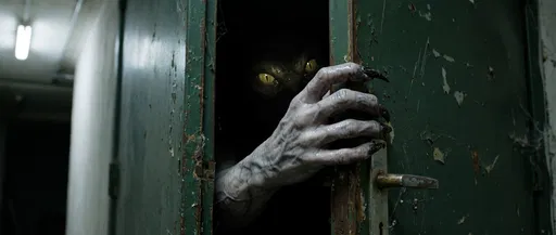Monster Claw Opening Rusty Basement Door