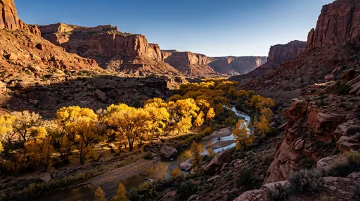 Autumn Cottonwoods in Red Rock Canyon