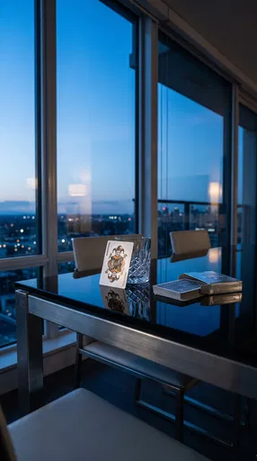 Joker Card on Modern Glass Table