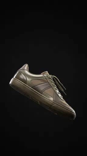 Floating Olive Green Minimalist Sneaker on Black