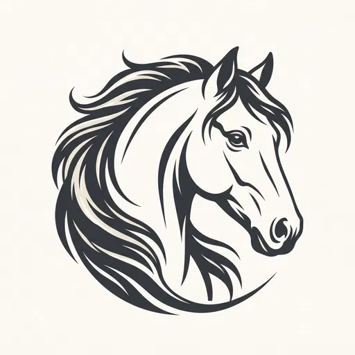 Stylized Charcoal Horse Head Emblem Illustration