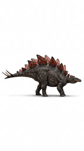 Stegosaurus Side Profile on White Background