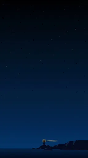 Minimalist Lighthouse Under Starry Night Sky