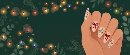 Festive Holiday Nail Art Vector Illustration