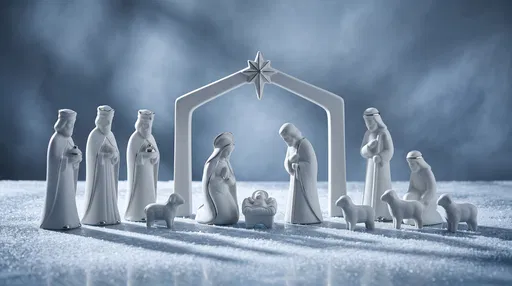 White Ceramic Christmas Nativity Set