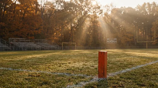 Autumn Morning on Rural Football Field