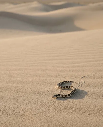 California Kingsnake on Desert Sand Dunes