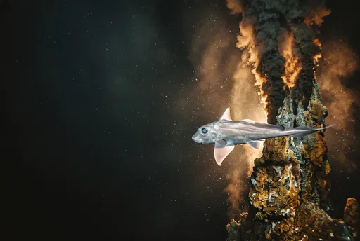 Deep Sea Chimaera Near Hydrothermal Vent