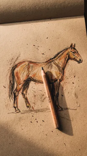Charcoal and Chalk Horse Sketch on Paper