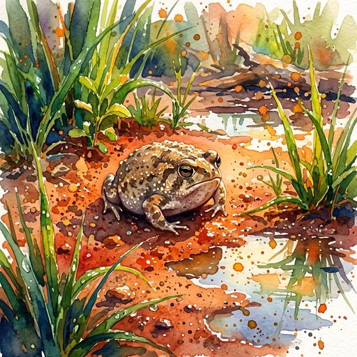 Watercolor Illustration of a Rain Frog