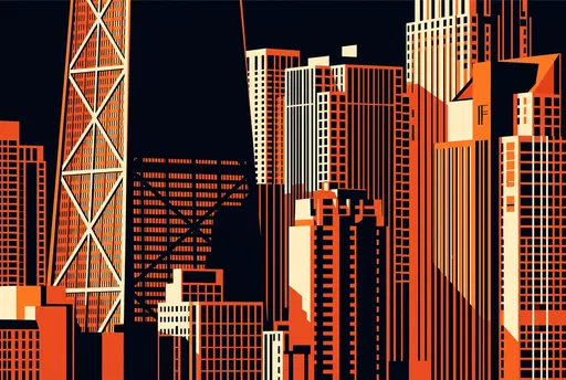 High Contrast Chicago Skyline Illustration
