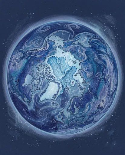Colored Pencil Drawing of Arctic Earth