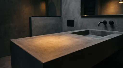 Dark Concrete Bathroom Vanity Countertop