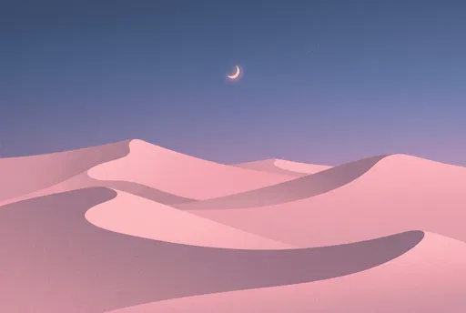 Minimalist Pink Desert Dunes at Twilight