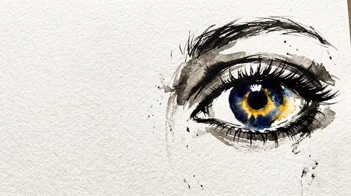 Ink and Watercolor Eye Illustration