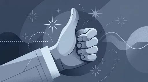 Slate Blue Thumbs Up Vector Illustration