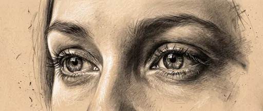 Charcoal Drawing of Woman's Eyes