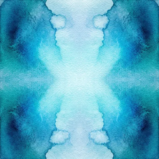 Symmetrical Blue and Teal Watercolor Background